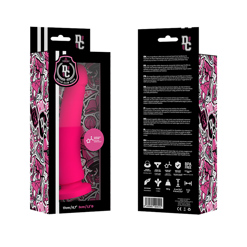 DELTA CLUB - DILDO SILICONE ROSA 17 CM x 3 CM