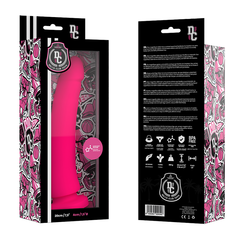 DELTA CLUB - DILDO SILICONE ROSA 20 CM x 4 CM