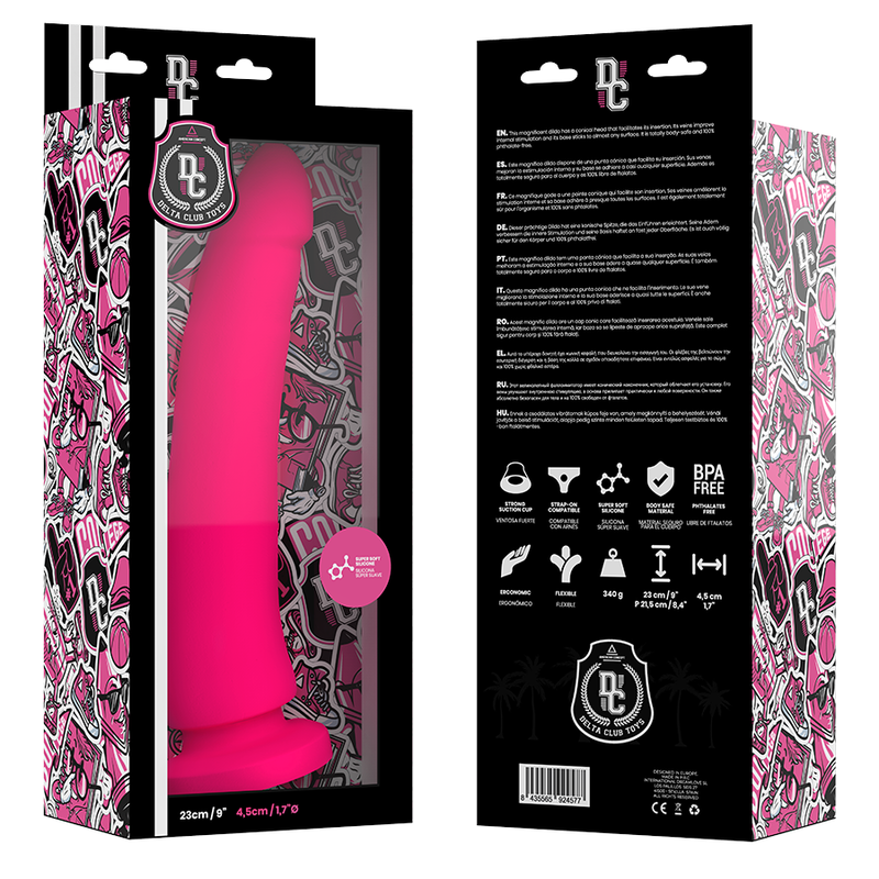 DELTA CLUB - DILDO SILICONE ROSA 23 CM x 4.5 CM