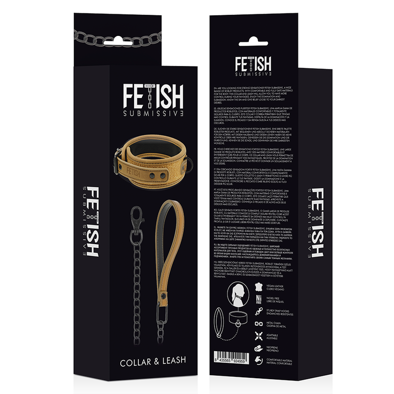 FETISH SUBMISSIVE ORIGEN - COLAR COM CORRENTE COM FORRO EM NEOPRENO