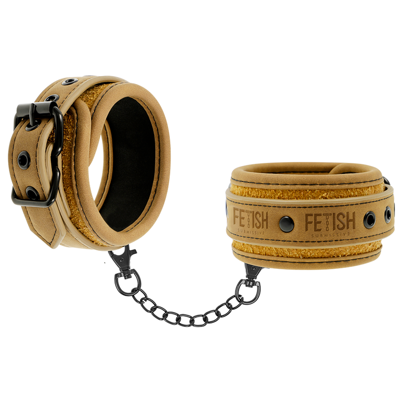 Fetish Submissive Origin - Algemas De Couro Veganas Com Forro De Neoprene