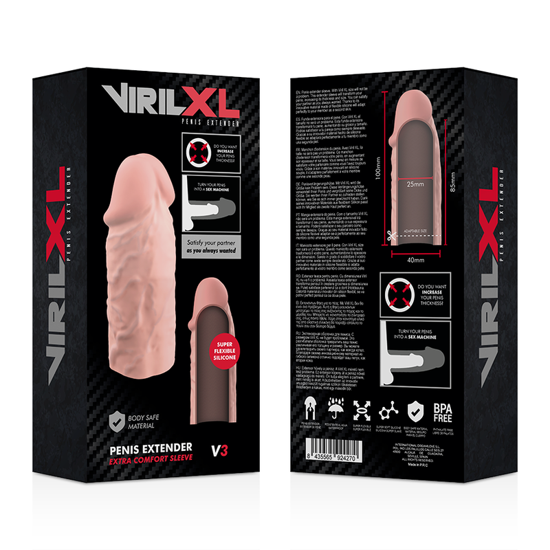 VIRILXL - EXTENSÃO DE PÊNIS LIQUID SILICONE V3 NATURAL
