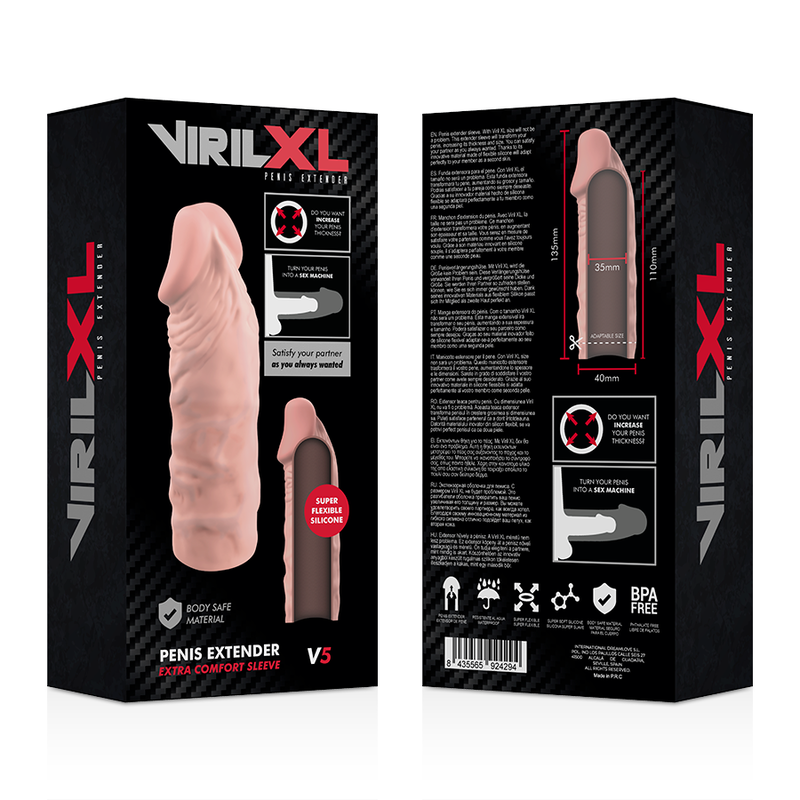 VIRILXL - EXTENSÃO DE PÊNIS LIQUID SILICONE V5 NATURAL