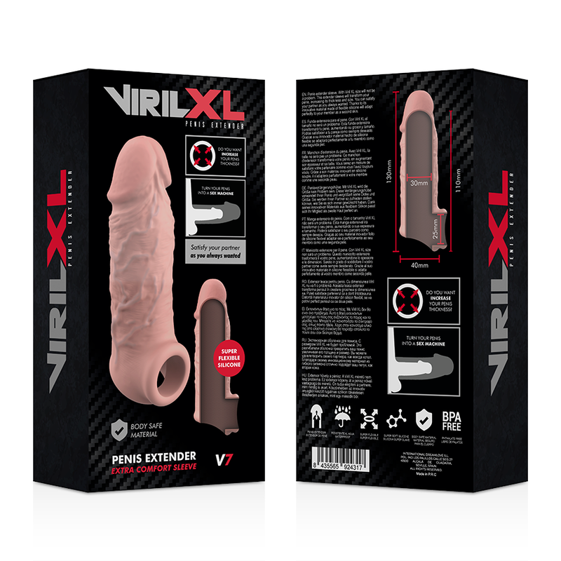 VIRILXL - EXTENSÃO DE PÊNIS LIQUID SILICONE V7 NATURAL