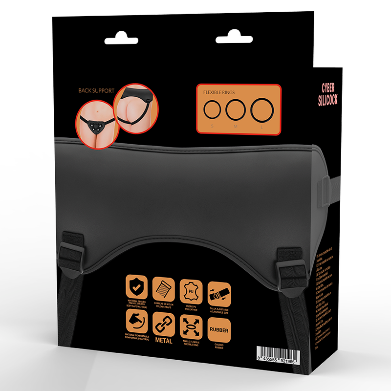 CYBER SILICOCK - ARNÊS COM 3 ANÉIS EM SILICONE