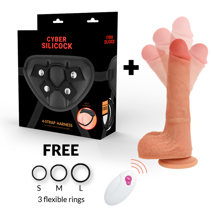 CYBER SILICOCK - ARNÊS SILICONE LÍQUIDA MR RICK COM CONTROLO REMOTO