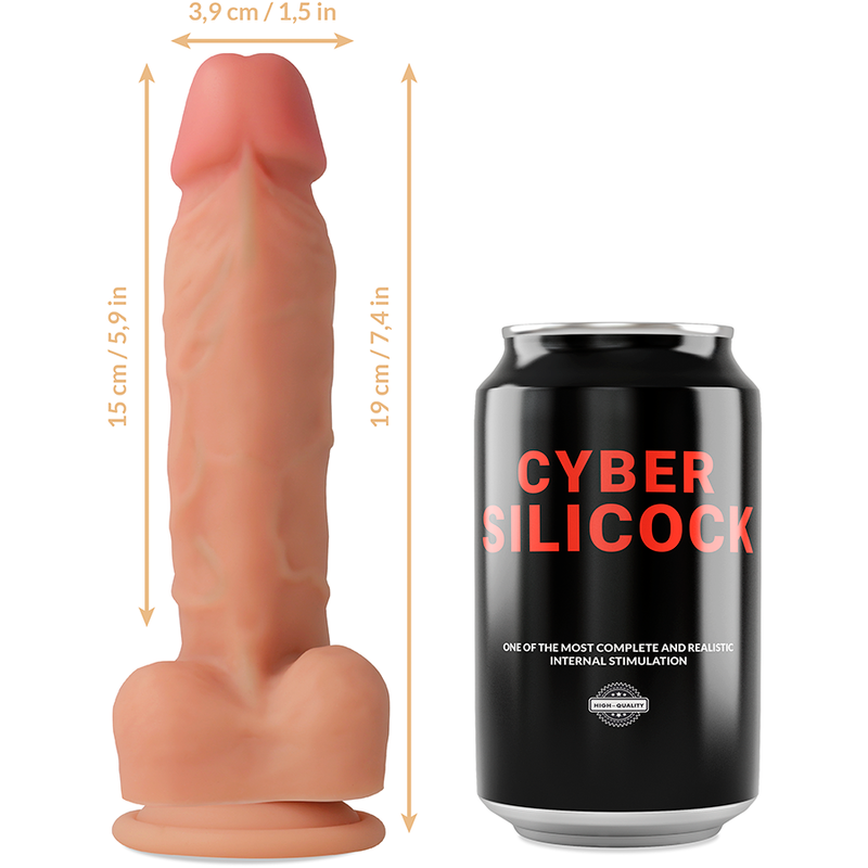 CYBER SILICOCK - ARNÊS SILICONE LÍQUIDA OLIVER 19 CM Ø 3.9 CM