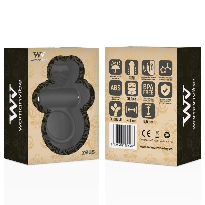 WOMANVIBE - ZEUS ANEL VIBRADOR EM SILICONE - Sex Shop Sexy
