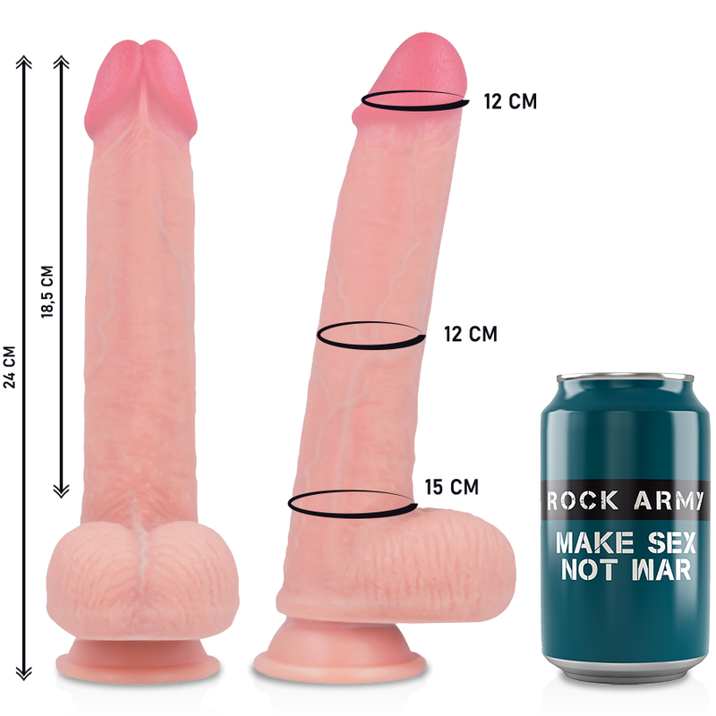 ROCKARMY - ARN S + DILDO SILICONA LÍQUIDO PREMIUM KINGCOBRA 24 CM -O- 4.77 CM