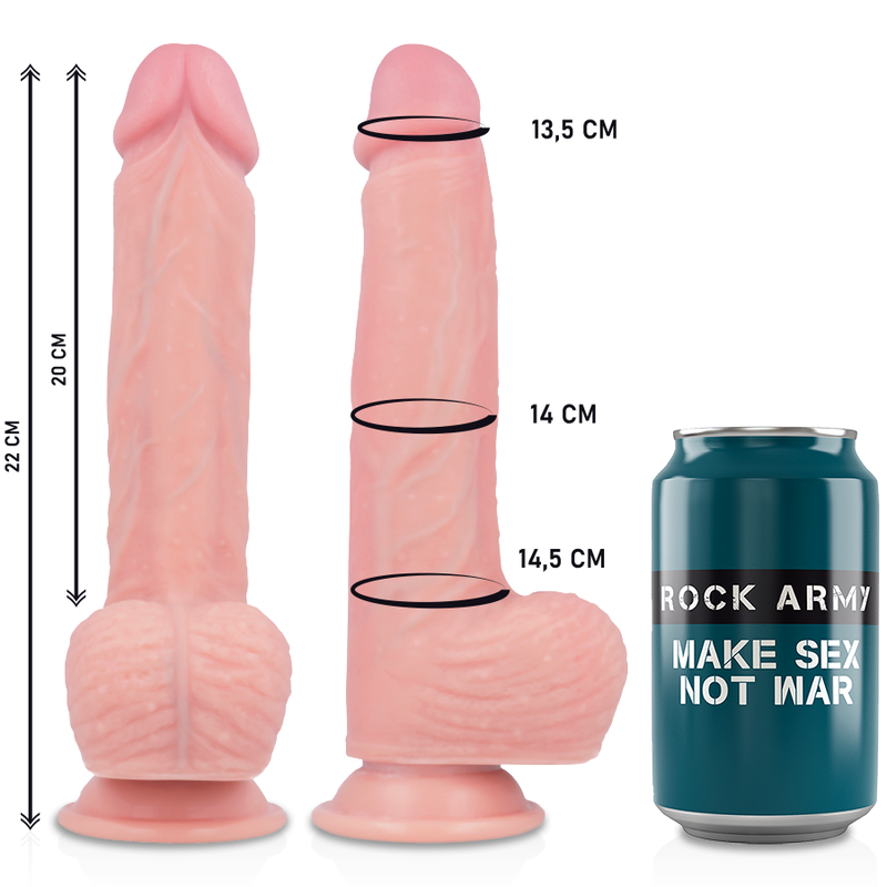 ROCKARMY - ARNÊS + VIBRADOR SILICONE LÍQUIDA PREMIUM APACHE CONTROLO REMOTO 20.5 CM Ø 4.62 CM