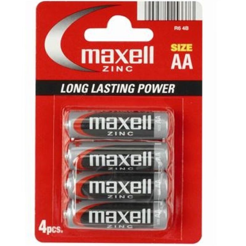 Maxell - Pila Salina Manganeso Aa R6 * 4 Unidades