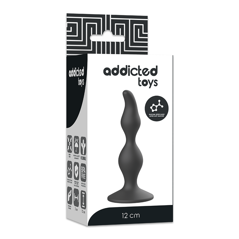 Addicted Toys - Plug Sexual Anal 12 Cm Preto