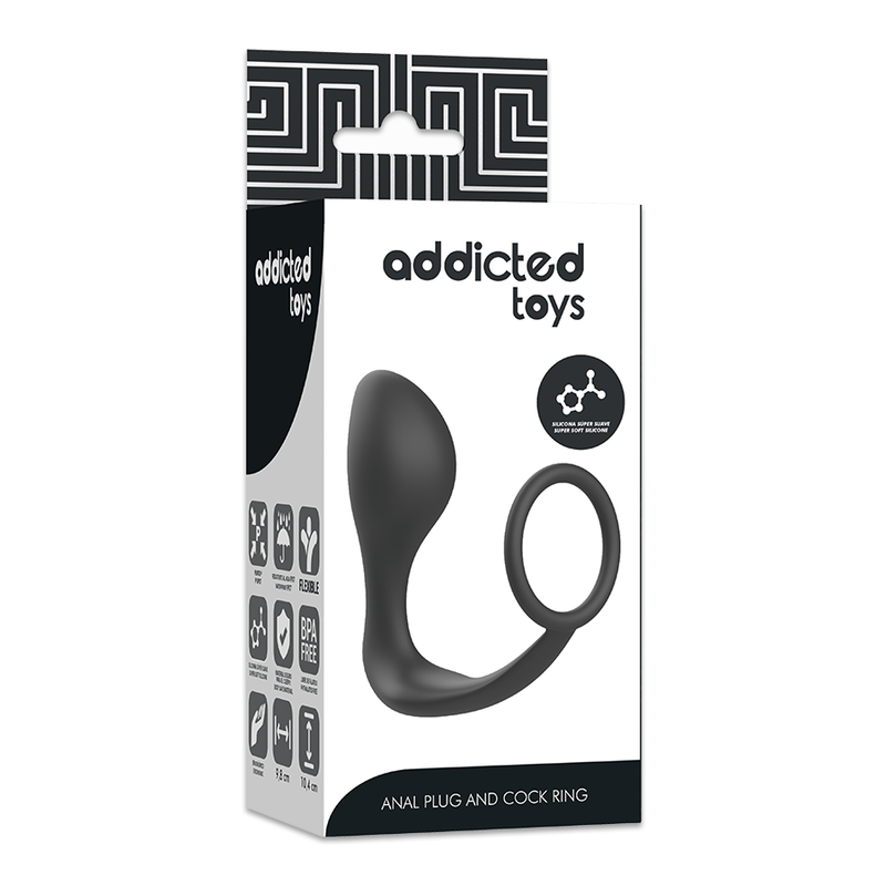 ADDICTED TOYS - PLUG ANAL COM ANEL EM SILICONE PRETO