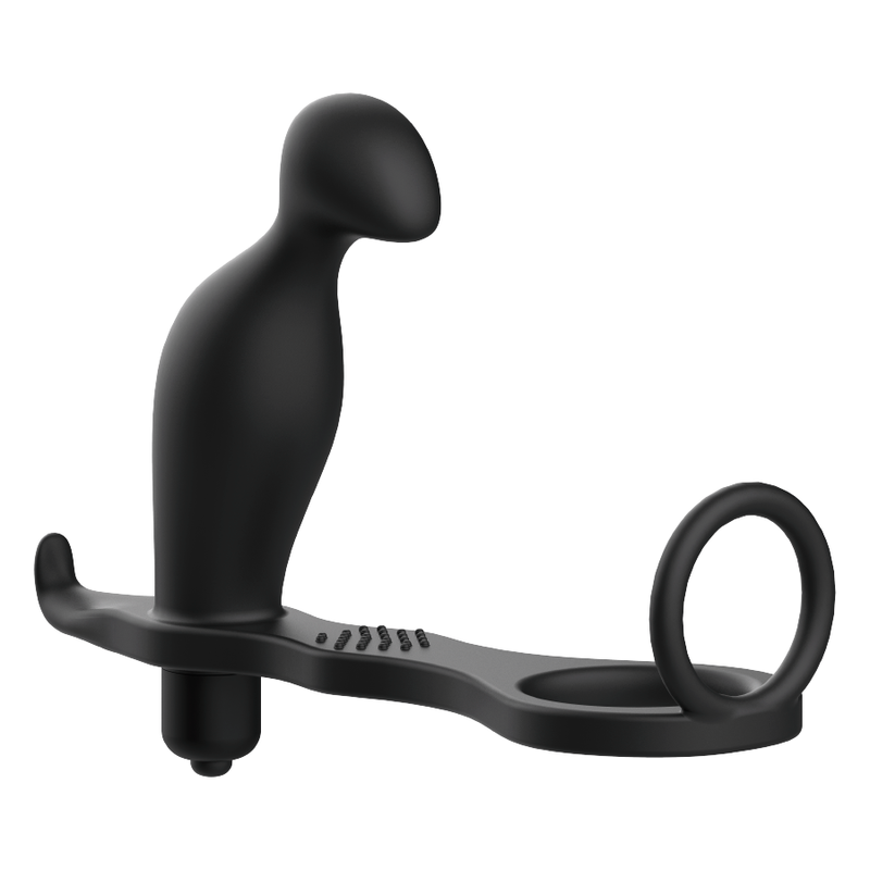 ADDICTED TOYS - PLUG ANAL COM ANEL EM SILICONE PRETO 12 CM