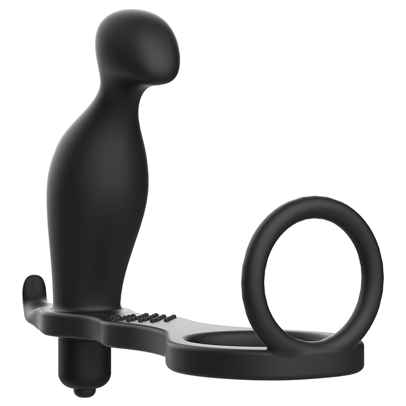 ADDICTED TOYS - PLUG ANAL COM ANEL EM SILICONE PRETO 12 CM