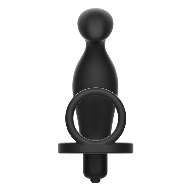ADDICTED TOYS - PLUG ANAL COM ANEL EM SILICONE PRETO 12 CM