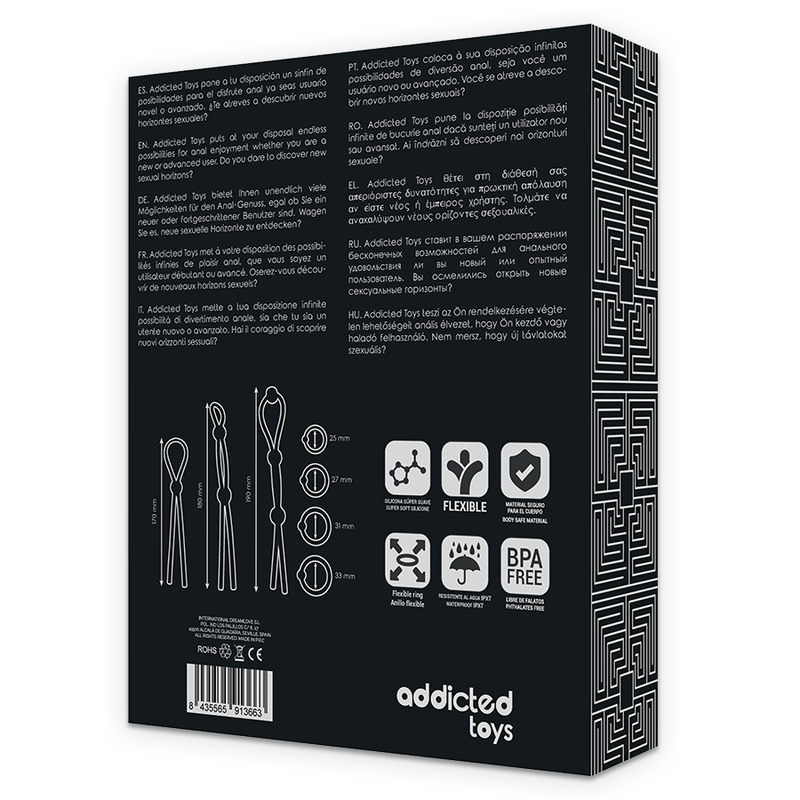 ADDICTED TOYS - KIT COM 7 ANÉIS DE SILICONE FLEXÍVEL